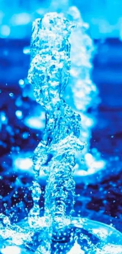 Vibrant blue waterfall splash on mobile wallpaper.