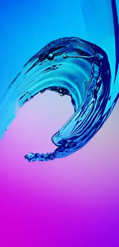 Abstract blue water wave with purple hues.