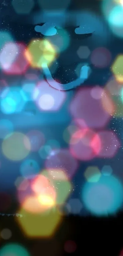 Colorful bokeh wallpaper with vibrant lights and hexagonal shapes.