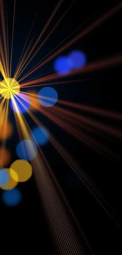 Vibrant bokeh burst wallpaper with colorful lights and dark background.