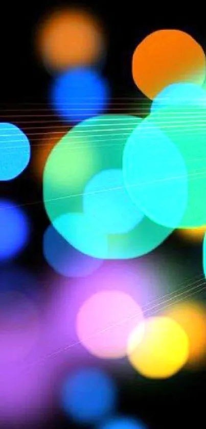 Colorful bokeh circle wallpaper with vibrant glowing hues.