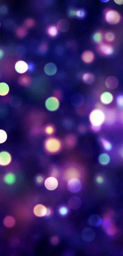 Abstract bokeh lights in vibrant purple hues for mobile wallpaper.