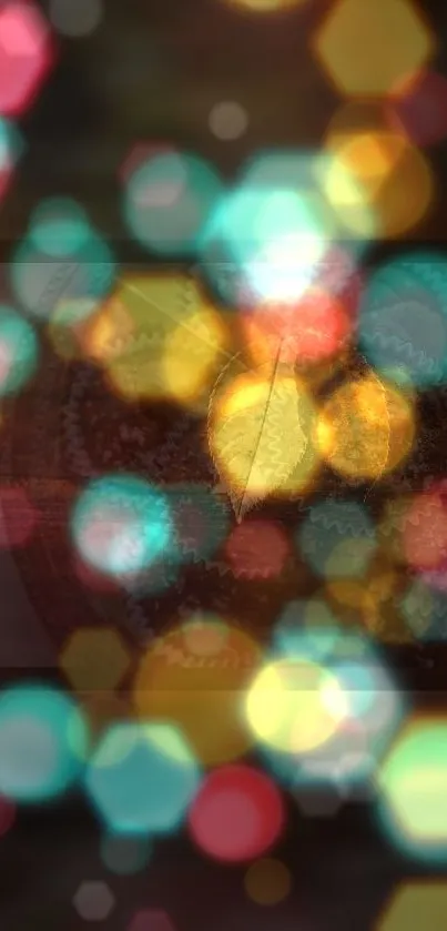 Vibrant bokeh wallpaper with colorful light circles.