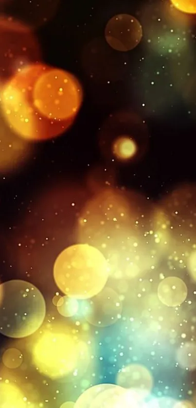 Colorful bokeh wallpaper with glowing orbs in vibrant hues.