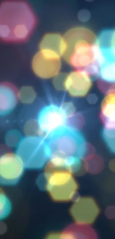 Colorful bokeh light wallpaper with vibrant patterns.