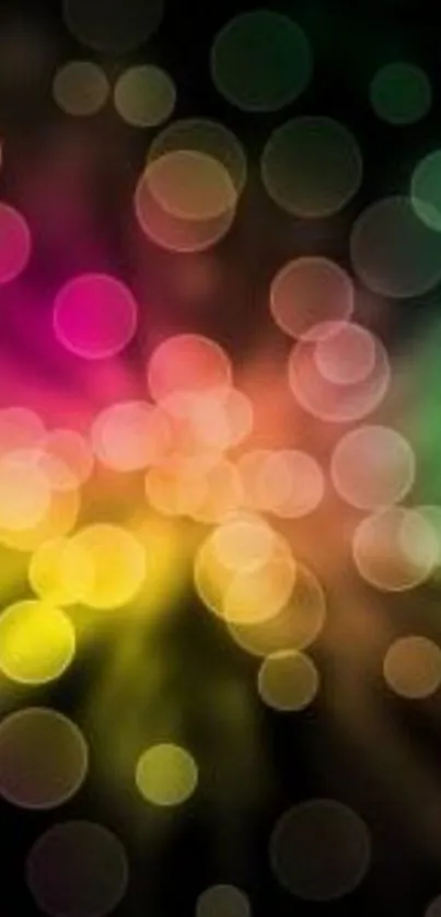 Vibrant colorful bokeh wallpaper with blurred circles.