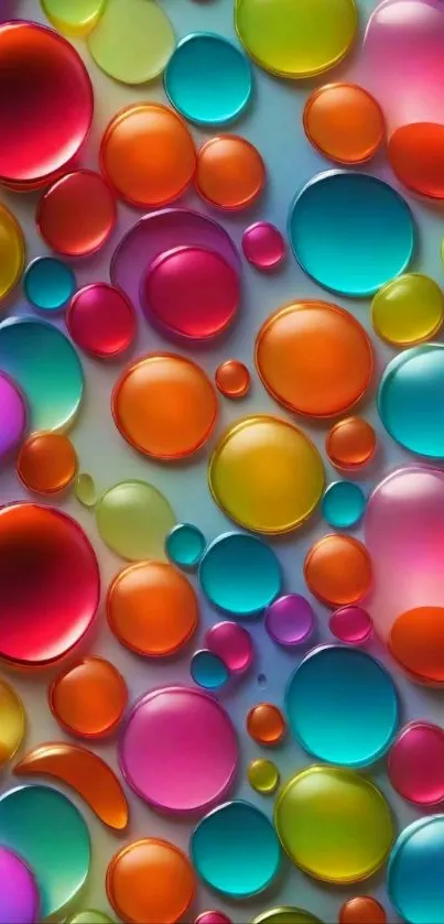 A colorful abstract pattern with bubbles.