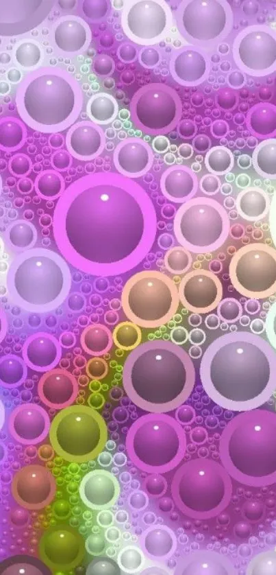 Vibrant abstract wallpaper featuring colorful bubble design.