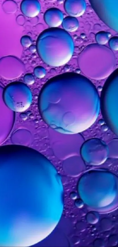 Abstract wallpaper with blue and purple bubbles creating a vibrant look.