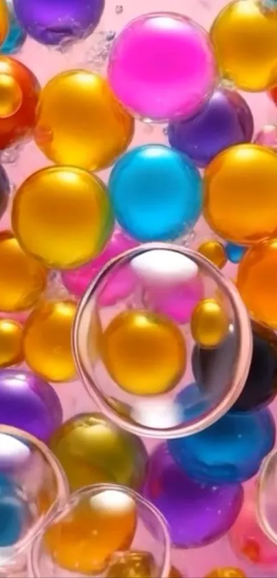 Vibrant colored bubbles abstract art