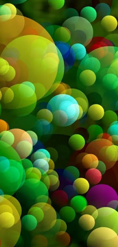 Vibrant bubble art wallpaper with colorful circles.