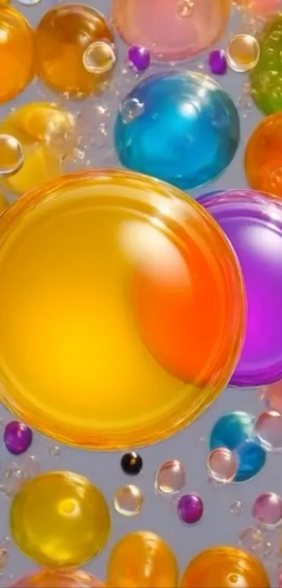 Colorful bubbles mobile wallpaper background.