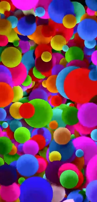 Colorful bubble wallpaper with vibrant reds and greens.