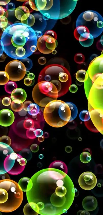 Vibrant and colorful bubble design wallpaper.