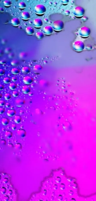 Vibrant wallpaper with purple and pink bubbles.