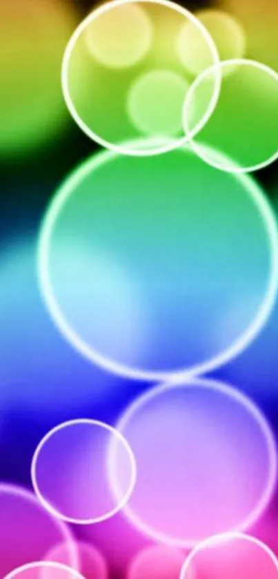 Colorful bubble gradient wallpaper with vibrant overlapping circles.