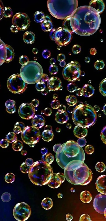 Colorful bubbles on a black background.