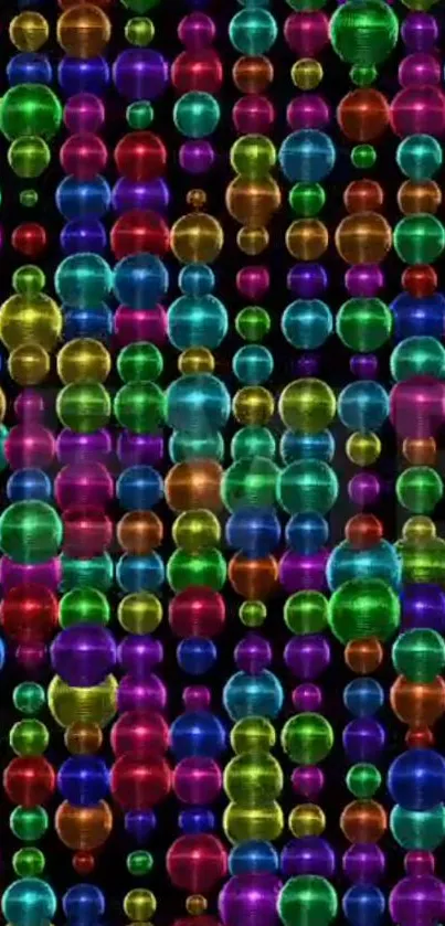 Colorful bubble pattern wallpaper with vibrant spheres.