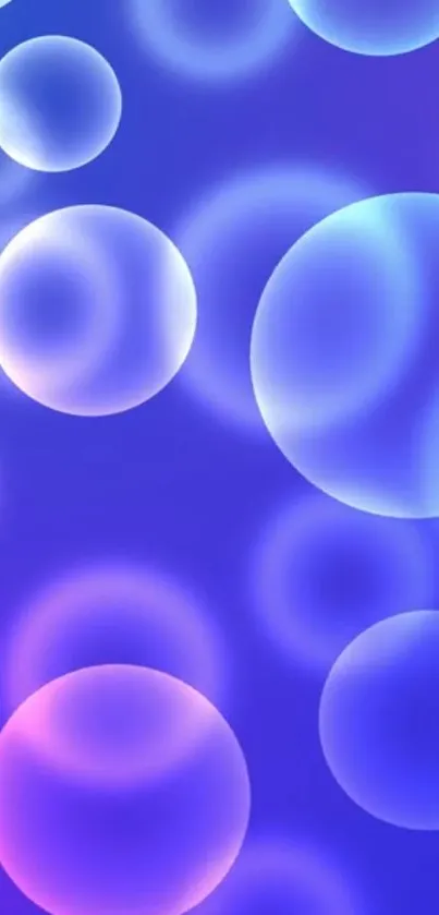 Colorful bubble pattern on indigo blue background.