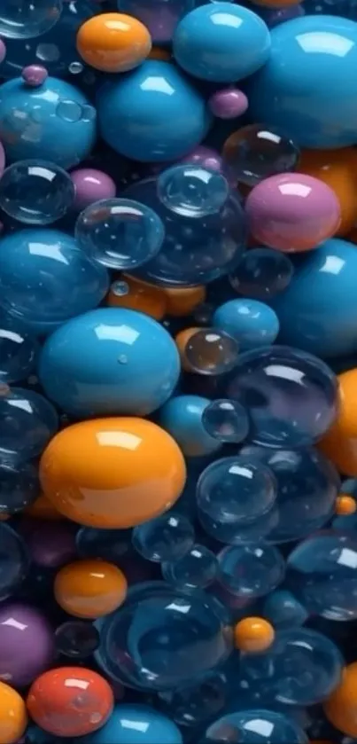 Colorful bubbles pattern with a blue, orange, and pink theme.