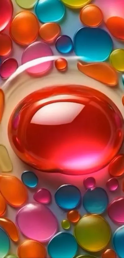 Vibrant, colorful bubble design wallpaper for mobile.