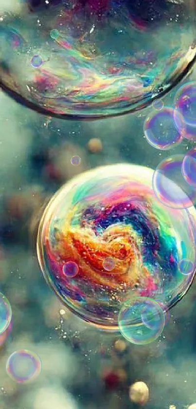 Colorful bubbles in a fantasy design, perfect for mobile screens.