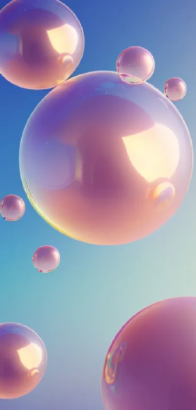 Pastel bubbles floating with a soft gradient background.