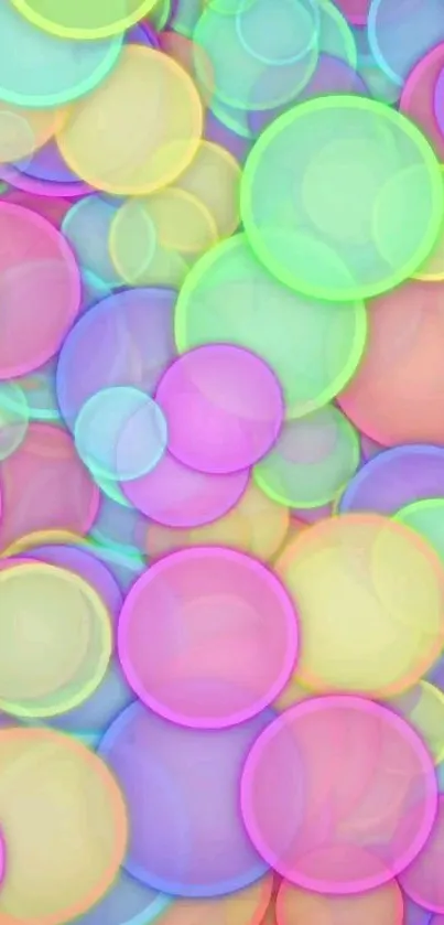 Colorful pastel bubble wallpaper for mobile devices.