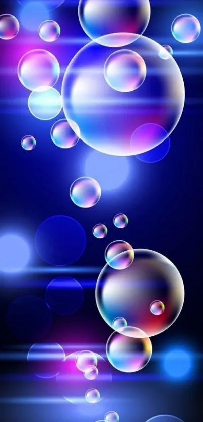 Vibrant glowing bubbles on a dark background wallpaper.