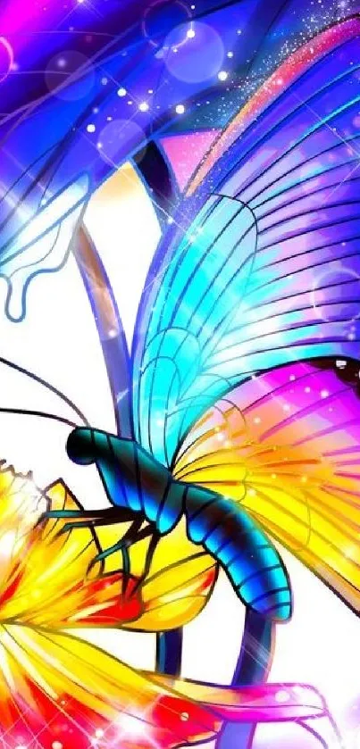 Colorful abstract butterfly with vibrant hues.