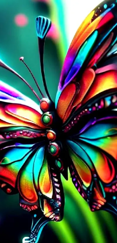 Vibrant and colorful butterfly art wallpaper for mobile.