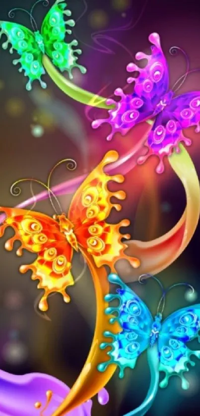 Colorful abstract butterfly wallpaper, vibrant and artistic design.