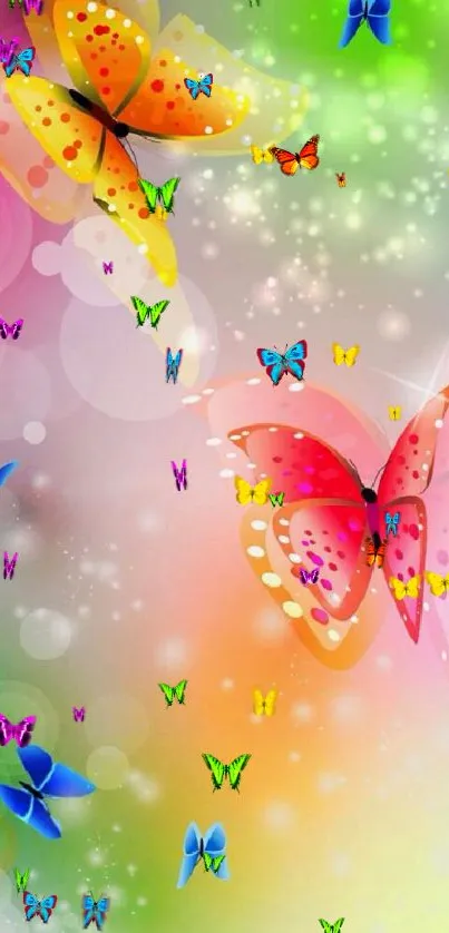 Colorful butterfly mobile wallpaper with vivid hues.