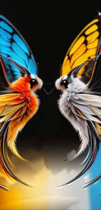 Vibrant artistic butterfly wallpaper with colorful wings in dynamic design.