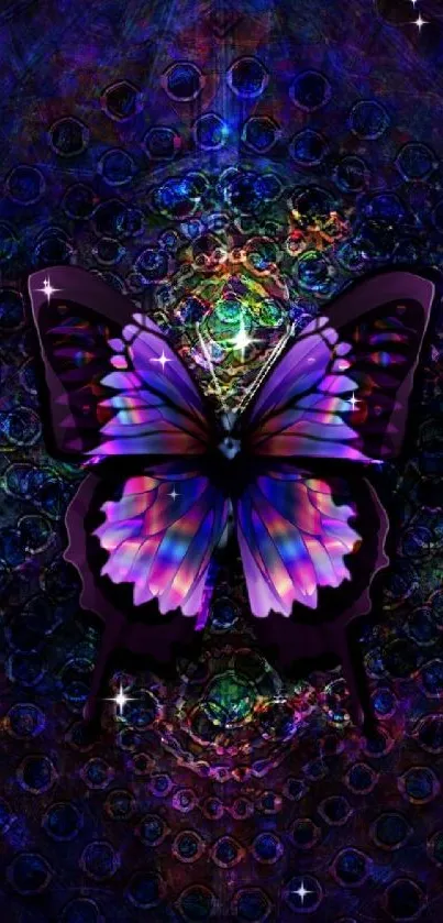 Vibrant butterfly art wallpaper with kaleidoscope colors.