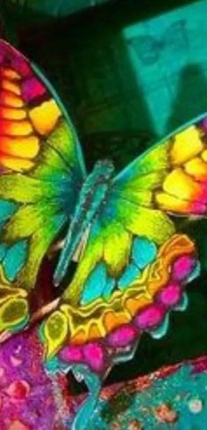 Vibrant butterfly art with colorful fantasy design.