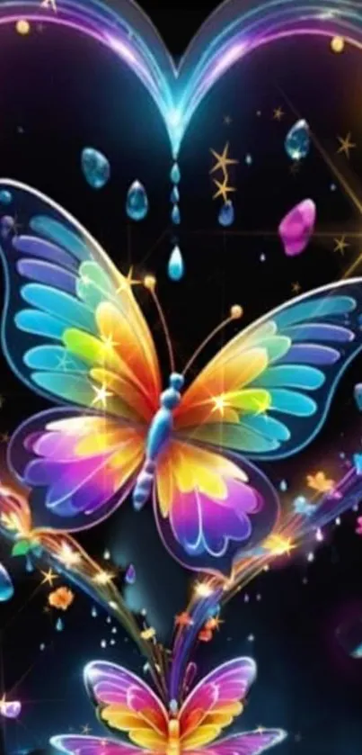 Vibrant fantasy butterfly art with colorful and celestial elements.