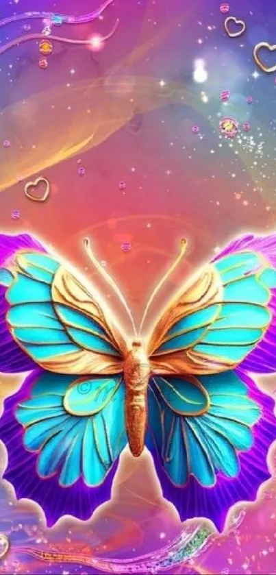 Colorful butterfly fantasy wallpaper with intricate details.