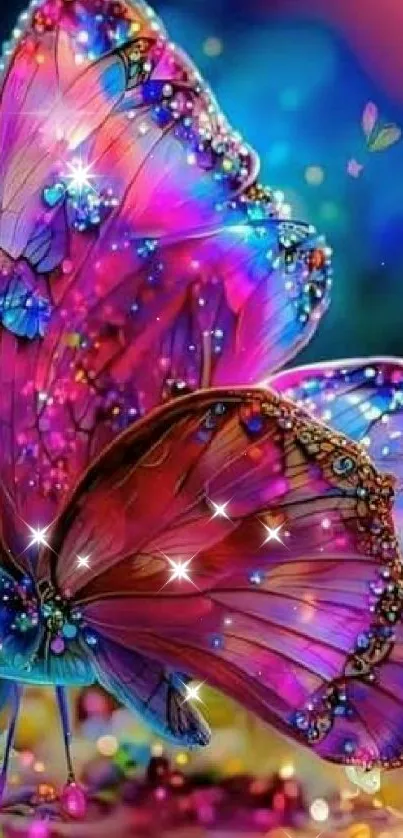 Vibrant butterfly fantasy art with glowing colors.