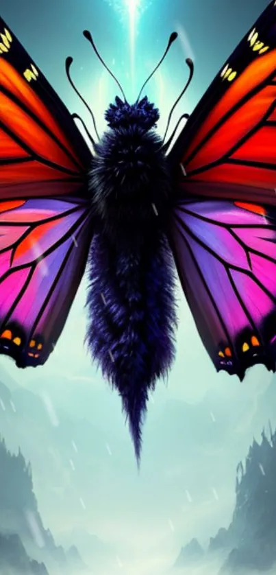 Colorful butterfly art mobile wallpaper.