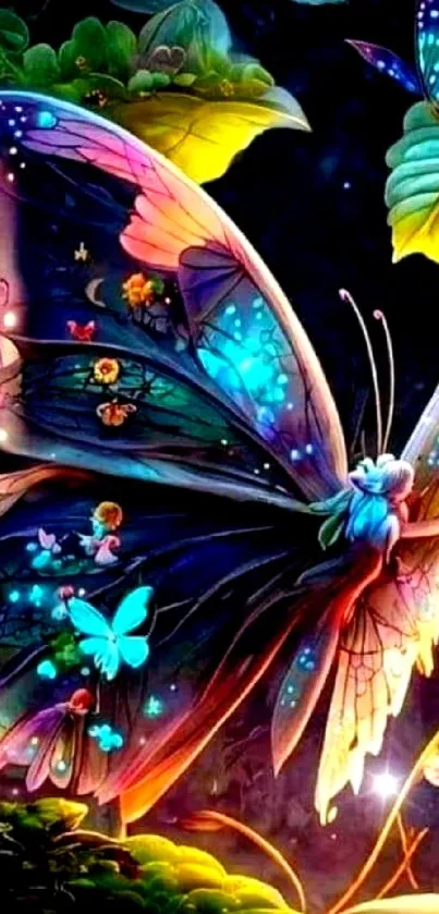 Vibrant fantasy butterfly art with colorful features.