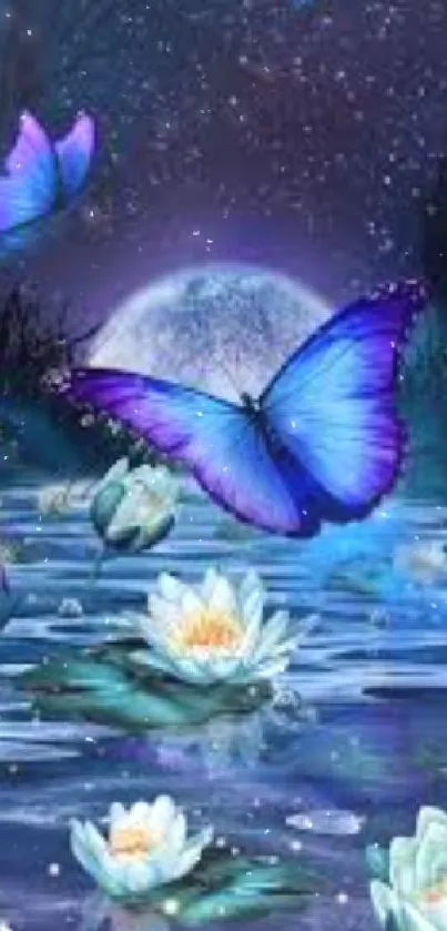Neon fantasy butterfly wallpaper with vibrant purple tones.