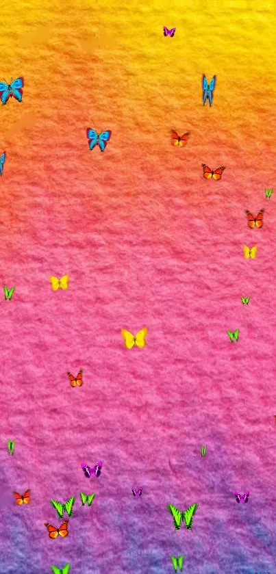 Colorful butterfly gradient wallpaper for mobile phone.