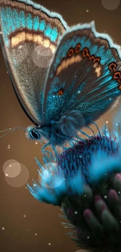 Colorful butterfly resting on a vibrant flower in nature.