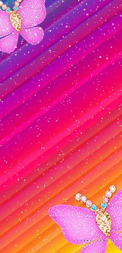 Colorful butterfly wallpaper with vibrant gradients.