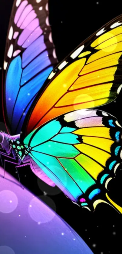 Vibrant, colorful butterfly mobile wallpaper.