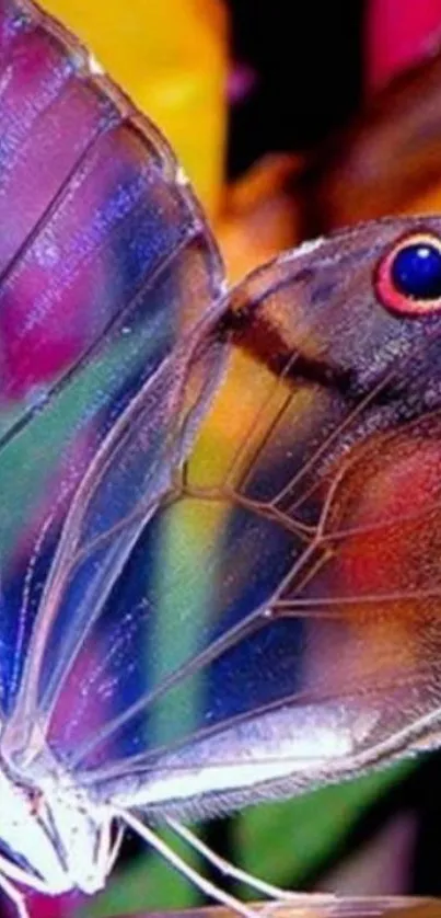 Colorful butterfly wings wallpaper for mobile.