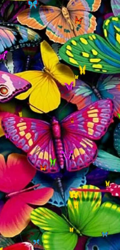 Colorful butterfly mobile wallpaper, vibrant and eye-catching design.