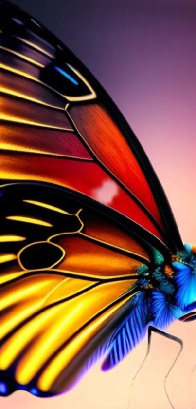 Vibrant butterfly with colorful wings close-up wallpaper.