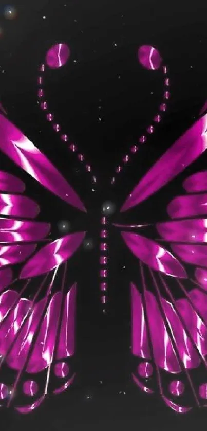Stunning pink butterfly on dark background wallpaper.